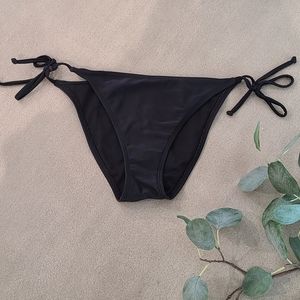 Black tie cheeky bikini bottom